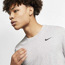 Load image into Gallery viewer, Nike Men&#39;s Dry Tee Drifit Cotton Crew Solid, Dark Grey Heather/Black, Small
