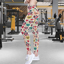 Load image into Gallery viewer, visesunny High Waist Yoga Pants with Pockets British Flag Heart Mustache Soft Tummy Control Workout Leggings

