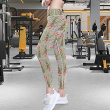 Load image into Gallery viewer, visesunny High Waist Yoga Pants with Pockets Painting Beautiful Flowers Bunny Buttery Soft Tummy Control Running Workout Pants 4 Way Stretch Pocket Leggings
