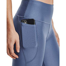 Load image into Gallery viewer, Under Armour Women&#39;s HeatGear Armour High No-Slip Waistband Pocketed Capri , Mineral Blue
