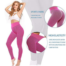 Load image into Gallery viewer, AIMILIA Butt Lifting Anti Cellulite Leggings for Women High Waisted Yoga Pants Workout Tummy Control Sport Tights - Y-tight-pink
