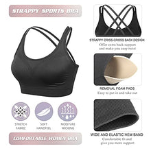 Load image into Gallery viewer, 3 Pack Sports Bras for Women Medium Support Yoga Bra Strappy Cross Back Workout Tops with Removable Pads
