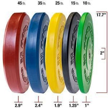 Load image into Gallery viewer, 260lb. Color Rubber Grip Olympic Weight Set with 7ft. Olympic bar and collars
