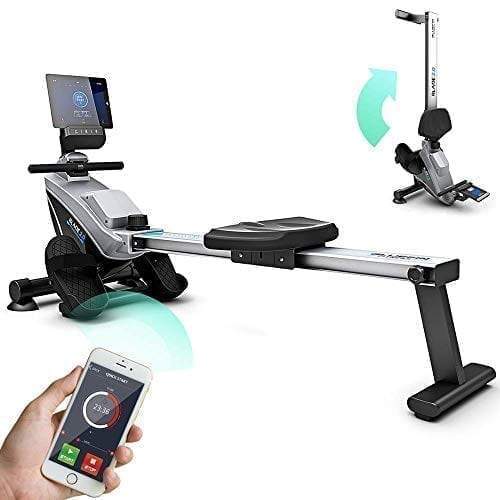 Bluefin Fitness BLADE Home Gym Foldable Rowing Machine | Magnetic Resistance Rower | 8 x Tension Levels | Smooth Belt Drive | LCD Digital Fitness Console | Smartphone App | Black & Grey Silver - The Home Fitness Corp