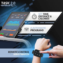 Load image into Gallery viewer, Bluefin Fitness TASK 2.0 2-in-1 Folding Under Desk Treadmill | Home Gym Office Walking Pad | 8 Km/h | Joint Protection Tech | Smartphone App | Bluetooth Speaker | Compact Walking / Running Machine - The Home Fitness Corp
