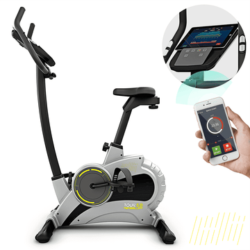 Bluefin Fitness TOUR 5.0 Exercise Bike Home Gym Equipment Exercise Machine Magnetic Resistance LCD Digital Fitness Console Bluetooth Smartphone App Black Grey Silver The Home Fitness Corp