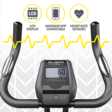 Load image into Gallery viewer, Bluefin Fitness Tour XP Exercise Bike | Home Gym Equipment | Heavy-Duty Steel Frame | Foldable Design | 8 x Resistance Levels | Heart Rate Sensors | Kinomap App Compatible | 5 Year Warranty | LCD - The Home Fitness Corp
