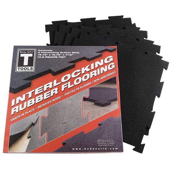 Body-Solid Tools Interlocking Rubber Flooring 4 Pack - The Home Fitness Corp