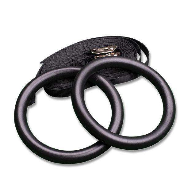 Body-Solid Tools Tubular Steel Rings with Straps Olympic Rings - The Home Fitness Corp