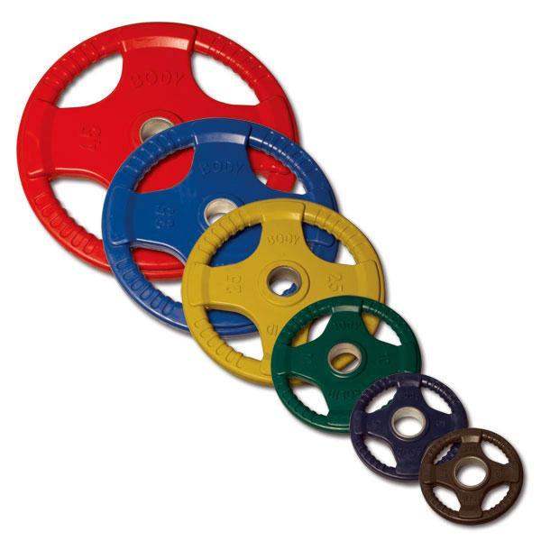 Color Rubber Grip Olympic Weights 2.5lb., 5lb., 10lb., 25lb., 35lb. and 45lb. weight plates - The Home Fitness Corp