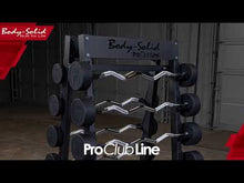 Load and play video in Gallery viewer, Pro ClubLine Fixed Weight Barbell Rack by Body-Solid Storage Rack
