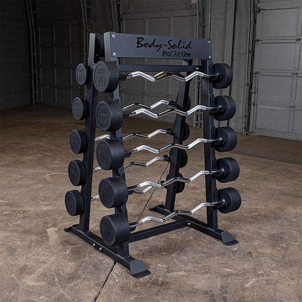 Pro ClubLine Fixed Weight Barbell Rack by Body-Solid Storage Rack - The Home Fitness Corp