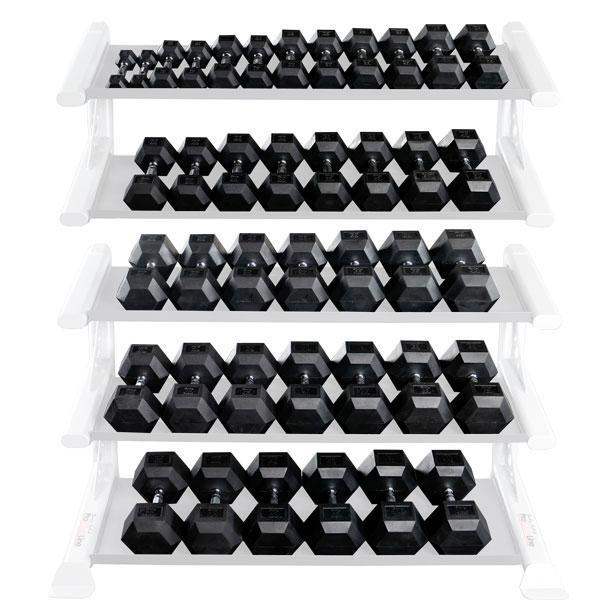 Rubber Coated Hex Dumbbell Sets Weight Set 5lbs to 120lbs - The Home Fitness Corp
