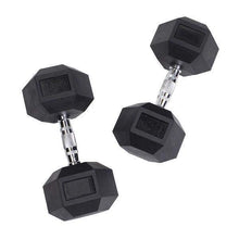 Load image into Gallery viewer, RUGGED 5-50 lb. Rubber Dumbbell Set with GDR363 Rack 20 Weight Set - The Home Fitness Corp
