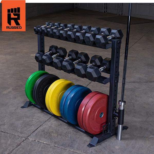 Rugged Combination Weight Plate Dumbbell Storage Rack - The Home Fitness Corp