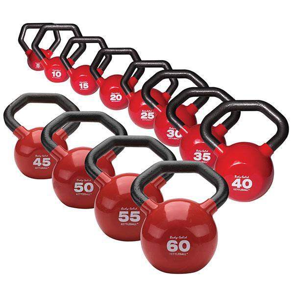 Vinyl Dipped KettleBALL Sets with Ergonomic Handles 5-60 Lbs - The Home Fitness Corp